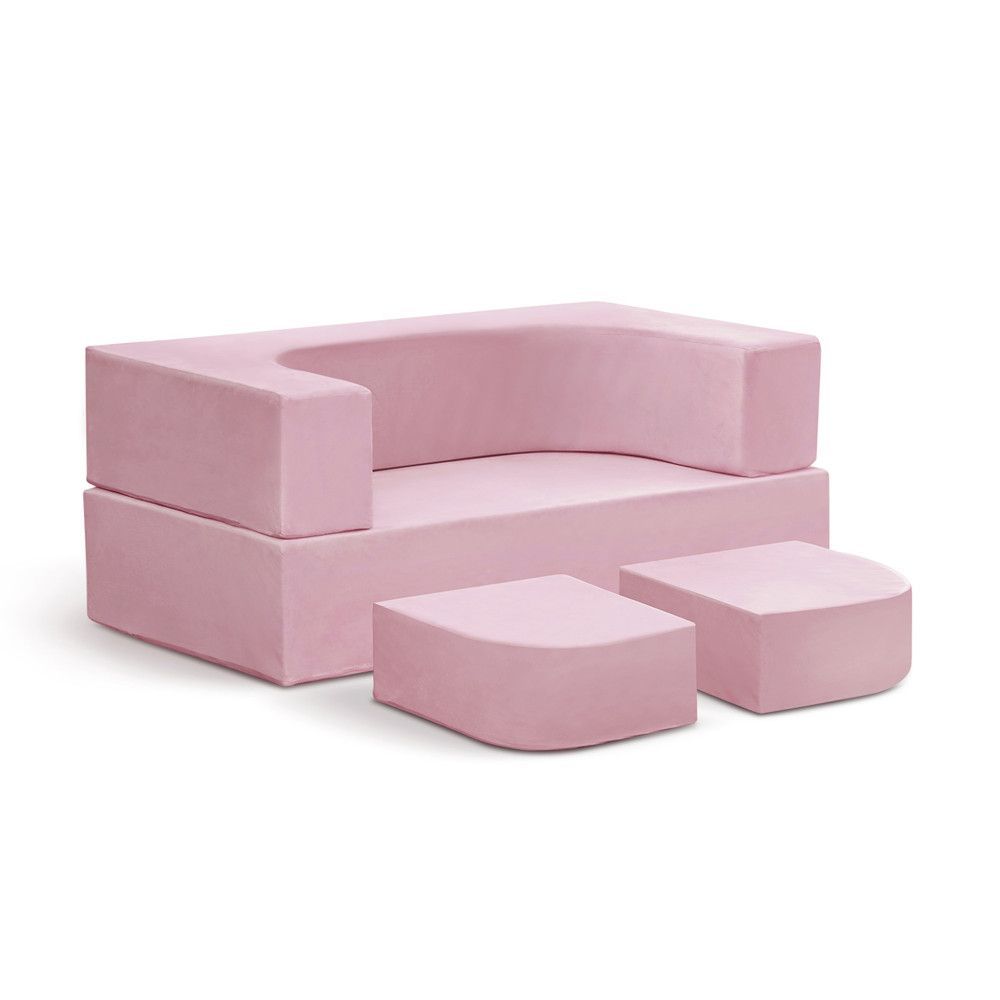 4PCS Modular Kids Play Couch Filled With 100% 28D Sponge,Toddler Nugget Convertible Couch_maomaolike.com
