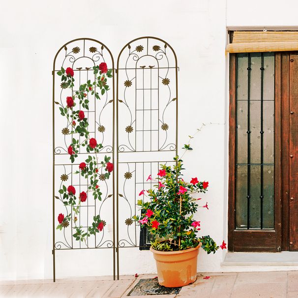 2 Pack Metal Garden Trellis 86.7" X 19.7" Rustproof Trellis For Climbing Plants Outdoor Flower Support Brown_maomaolike.com