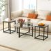 3-Piece Coffee Table Set Round Coffee Table And 2PCS Square End Tables_maomaolike.com