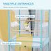 55" 2 In 1 Bird Cage Aviary Parakeet House For Finches, Budgies With Wheels, Light Blue_maomaolike.com