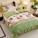 Thickened Milk Velvet Coral Winter Double-Sided Quilt Cover Flannel Bed Skirt Warm Fleece Four-Piece Set_maomaolike.com