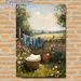 Rustic Countryside Laundry Scene Painting Poster, Warm-toned Impressionist-style Poster, Cozy Pastoral Design With Sunlit Yard, Denim Jackets_maomaolike.com