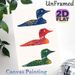 Bohemian Loon Painting Poster, Vibrant Folk-art Style Poster, Eye-catching Decorative Piece With Three Colorful Stylized Loons, Suitable For Living_maomaolike.com