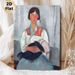 Portrait Of A Woman Painting Poster, Expressive Vintage Figurative Art Poster, Unique Artistic Portrait With Soft Muted Tones, Ideal For Living Room_maomaolike.com
