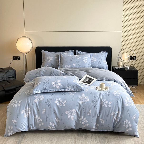 Thickened Airbrushed All-Cotton Solid Eco-Friendly Single And Double Pure Color Washed Cotton Brushed Duvet Cover_maomaolike.com