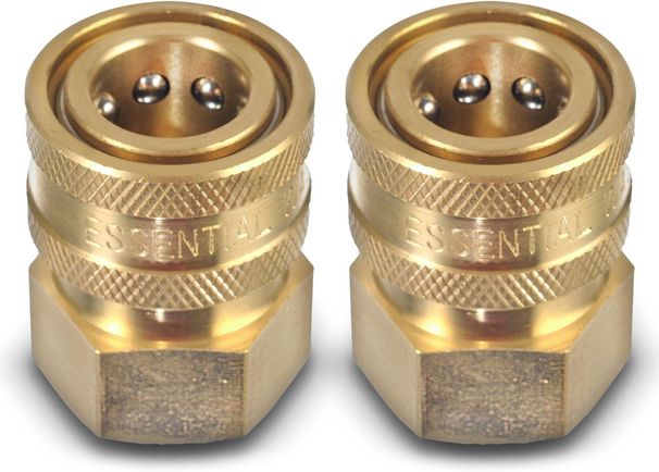 ESSENTIAL WASHER Brass 3/8" Female Quick Connect Fittings To Female NPT - Pressure Washer Couplers, 4200 PSI, 2 Pack_maomaolike.com