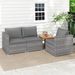 3 Pieces Patio Sectional Sofa Set PE Rattan Modular Couch Furniture Set With Soft Cushions Slip Foot Pads Accommodates Up To 400 Lbs_maomaolike.com