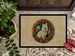 Japanese Spitz Christmas Flowers Doormat Front Door Mat Indoor Outdoor Rugs For Entryway, Non Slip Washable Low Pile, 24H X 36W_maomaolike.com