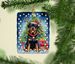 Rottweiler Christmas Reindeer Porcelain Ornament Christmas Tree Hanging Decorations For Home Christmas Holiday, Rectangle, Gift, Multicolor_maomaolike.com