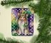 Sheltie King Of Mardi Gras Porcelain Ornament Christmas Tree Hanging Decorations For Home Christmas Holiday, Rectangle, Gift, Multicolor_maomaolike.com