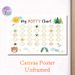 Potty Chart Painting Poster, Watercolor Cute Woodland Scene Poster, Functional Design To Track Potty Training Progress, Suitable For Bathroom_maomaolike.com