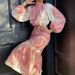 Women'S Autumn New Bohemian Printed Top Mid-Length Covered Arm Skirt Suit for Women_maomaolike.com