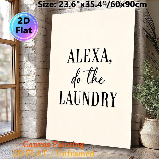 Laundry Humor Painting Poster, Minimalist Black-and-White Typographic Poster, Witty Relatable Text Design, Ideal Decor For Laundry Room_maomaolike.com