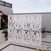 Metal Privacy Screens W3.8Ft X H6Ft Outdoor And Indoor Divider With Free Standing Decorative Privacy Screen For Balcony Patio Garden Room Divider, White Leaf Shape_maomaolike.com