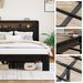 Bed Frame King Size, Wood Platform Bed Frame With Storage LED Light Headboard And 2 USB , Noise Free,No Box Spring Needed And Easy Assembly Tool,Large Under Bed Storage,Dark Black_maomaolike.com