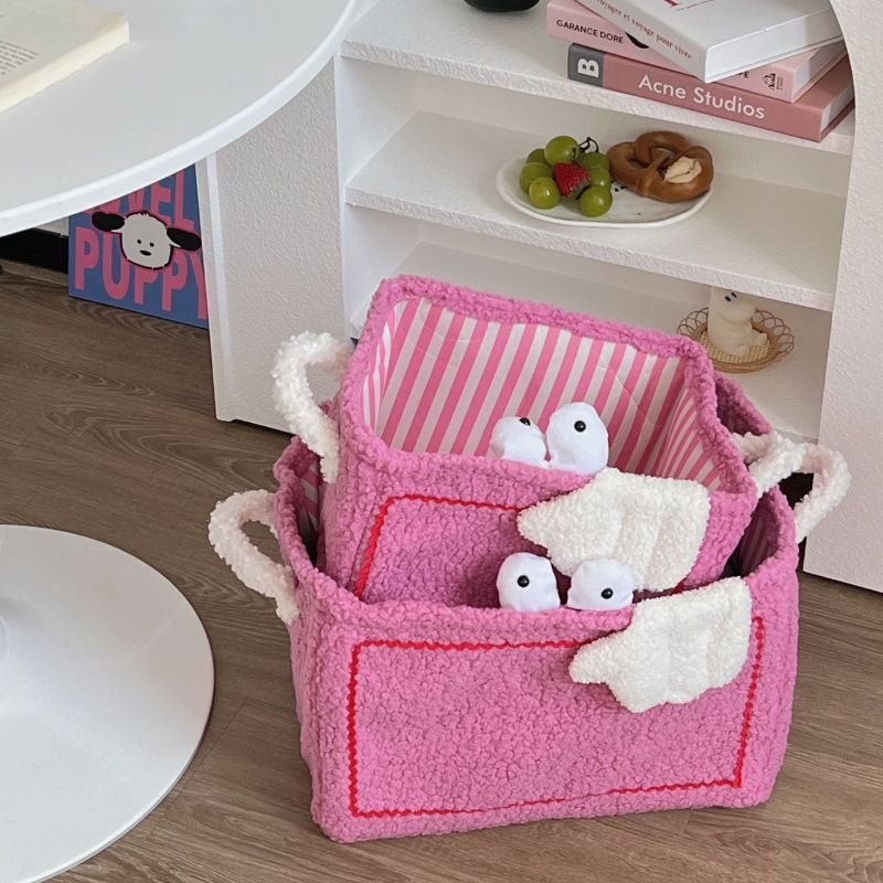 Korean INS Style Cute Storage Miscellaneous Snacks Toy Organizer Cartoon Foldable Laundry Basket_maomaolike.com