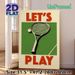 Tennis Themed Painting Poster, Vintage Retro Style Tennis Racket & Ball Poster, Eye-catching Sports-inspired Decor Ideal For Home Gym, Game Room And_maomaolike.com