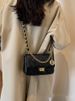 Women Quilted Small Square Chain Shoulder Crossbody Handbag For Summer Daily Casual Commute Outdoor All Season Use
_maomaolike.com