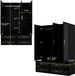 Wooden Armoire Wardrobe Closet With 3 Doors Hanging Rods 4 Drawers Shelves Large Capacity Clothes Storage Cabinet Organization For Bedroom Black 47.24" W X 19.69" D X 70.87 "H -- 2 Packages_maomaolike.com