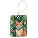 Suphalak Cat By The Christmas Tree Porcelain Ornament Christmas Tree Hanging Decorations For Home Christmas Holiday, Rectangle, Gift, Multicolor_maomaolike.com