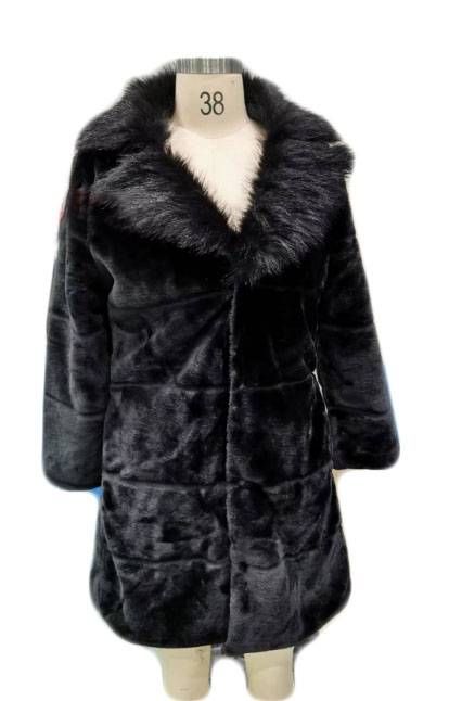 Sheepshear autumn and winter new spliced fur all-in-one mid-length imitation fox fur collar coat and fur jacket_maomaolike.com
