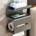 Bathroom Tissue Box Wall-Mounted Toilet Holder Washroom Roll Paper No-Drill Storage Rack_maomaolike.com