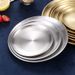Stainless Steel Disc Barbecue Home Gold Tray Cake Fruit Shallow Plate, Restaurant Bone Spatter Plate_maomaolike.com