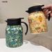 1000ML stainless steel teapot, double wall insulation teapot, elegant floral design, tea strainer teapot_maomaolike.com