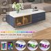 Modern Coffee Table With 2 Glass Door Storage, 4 Drawers, Gold Metal Legs, And Multi-Color Lighting In 47.2''_maomaolike.com