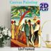 Lakeside Crowd Painting Poster, Vibrant Expressionist Lakeside Gathering Poster, Bold Color Scheme Brings Artistic Vibe, Ideal For Living Room, Office_maomaolike.com
