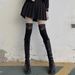 Long tube children's knee high socks, long boots, autumn winter pure desire style, stripes, internet red, black and_maomaolike.com