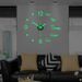 DIY Digital Living Room Wall Clock Luminous 3D Frameless Clock Wall Stickers Mute Clock For Bedroom Office Wall Decor_maomaolike.com