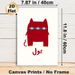 Three-eyed Red Monster Painting Poster, Playful Minimalist Cartoon-style Red Creature With Arabic Script Poster, Quirky Decorative Piece, Ideal For_maomaolike.com