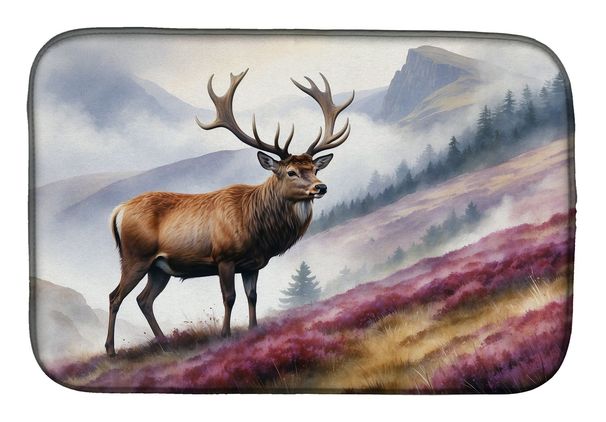 Highland Red Deer Dish Drying Mat Absorbent Dish Drying Mat Pad For Kitchen Counter Dish Drainer Mat For Countertop, 14 X 21", Multicolor_maomaolike.com