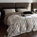Modern Style Romantic Leaf Digital Print Ultra-fine Denier Bare-feel Tencel Cotton Four-piece Set Skin-friendly Breathable Bedding_maomaolike.com