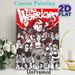The Warriors Themed Painting Poster, Bold Red-Black Graphic Style Poster, Nostalgic Movie Gang Character Collage Decor Ideal For Home Theater, Living_maomaolike.com
