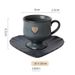 Vintage Kiln Style Coffee Cup Plate, American Latte Art Vintage Coffee Cup Set, Heart-shaped High Footed Mug_maomaolike.com
