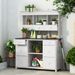 Garden Potting Bench Table, Rustic And Sleek Design With Multiple Drawers And Shelves For Storage_maomaolike.com