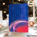 Abstract Light Streak Painting Poster, Vibrant Blue-Red Gradient With Glowing Curved Lines Poster, Stylish Modern Decor For Living Room, Office_maomaolike.com