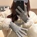2024 New Korean version Plush Edge Gloves for Women in Winter, Thickened Warm Wool Knitted Finger Gloves, Touchscreen_maomaolike.com