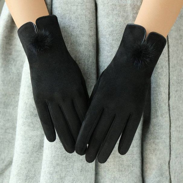 Men's Gloves Spring and autumn winter suede plus velvet gloves touch screen riding driving non slip warm cold Gloves_maomaolike.com