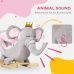 Rocking Horse Elephant Rocking Chair Toddler Rocker Toy With Sound Wooden Base Seat Safety Belt For_maomaolike.com