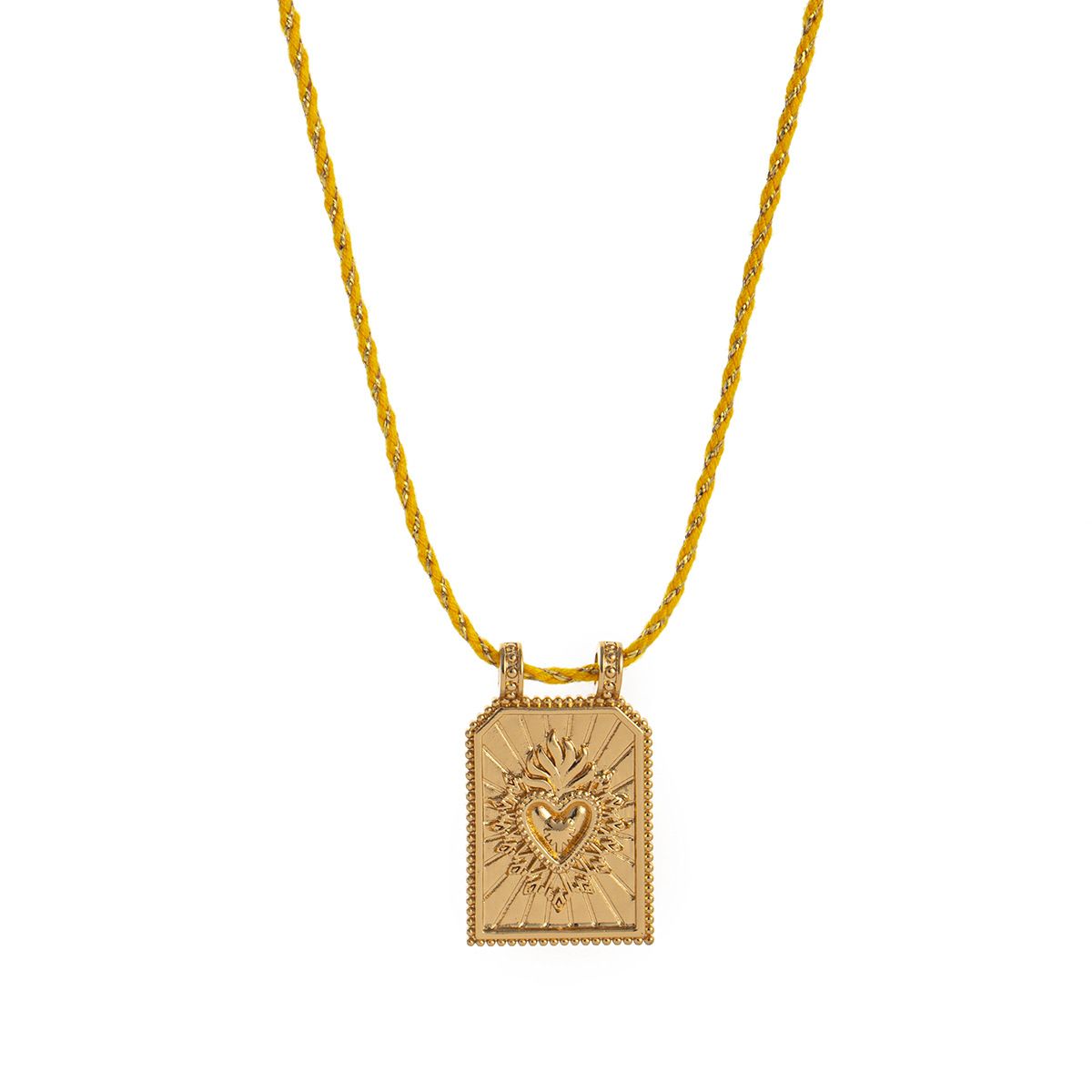 Fashionable Simple Colored Heart Tarot Card Pendant Necklace, Women's Collarbone Chain, Gold-plated And Color Preserving_maomaolike.com
