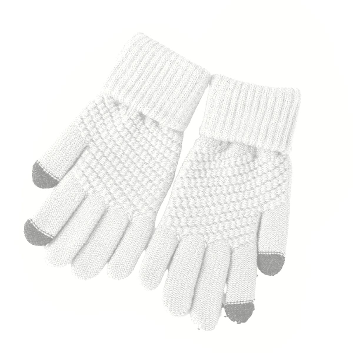 Zhuoxinder 1 Pair Winter Men Women Knitting Touch-screen Non-slip Gloves Warmer Mittens-Black_maomaolike.com