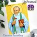 St Vincent De Paul Religious Icon Painting Poster, Vibrant Traditional Religious Portrait Poster, Devotional Wall Decor Featuring Saint Holding Cross_maomaolike.com