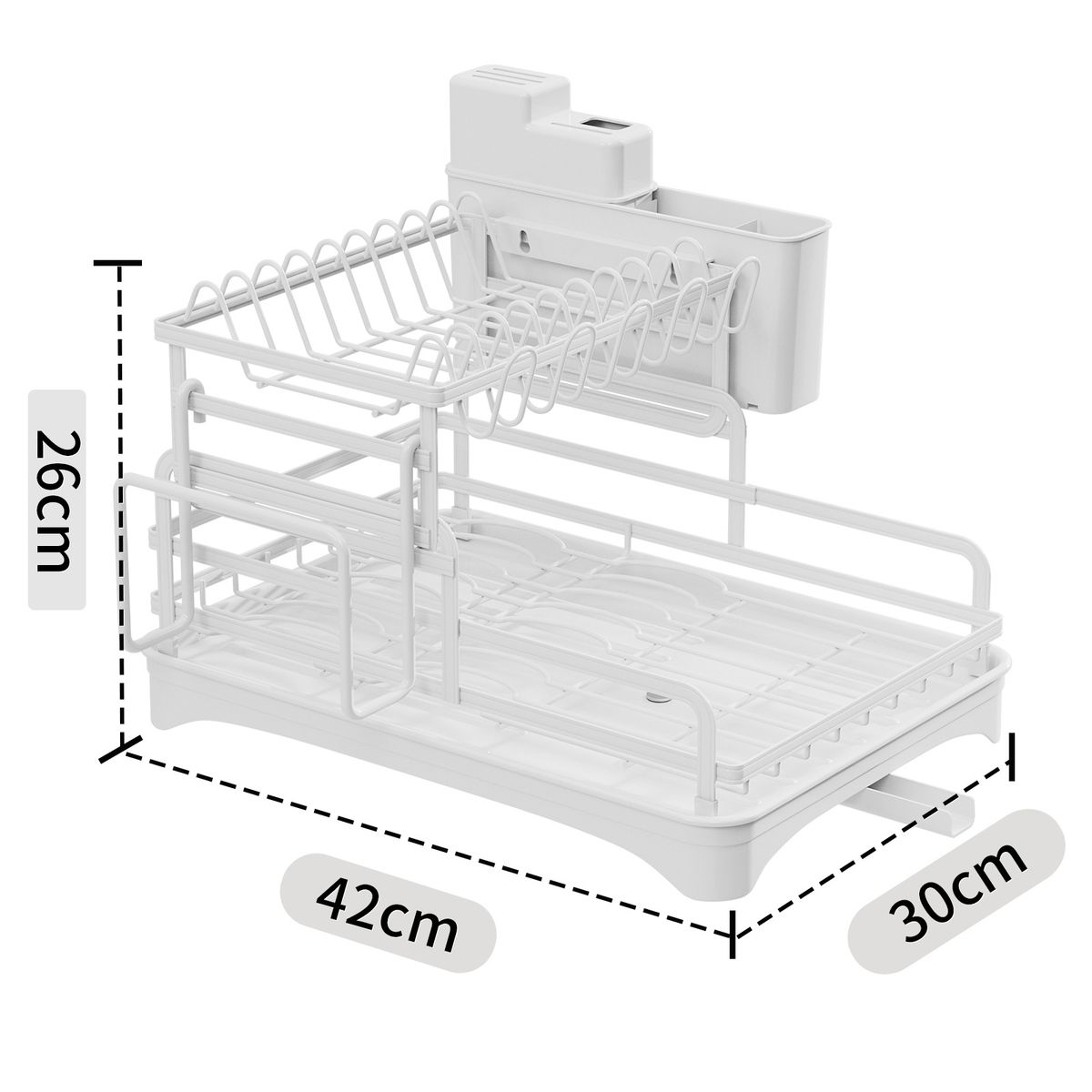 Double-layer Stacked Kitchen Drain Household Cupboard Dishes And Dish Bowl Chopsticks Storage Rack_maomaolike.com