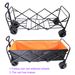 Big Large Capacity Folding Cart Extra Long Extender Wagon Cart Folding Wagon Garden Shopping Beach Cart (black + Orange)_maomaolike.com