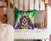 Tibetan Mastiff King Of Mardi Gras Throw Pillow Machine Washable, Indoor Outdoor Decorative Pillow For Couch, Bed Or Patio, 14Hx14W_maomaolike.com