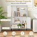 47 Inch Storage Cabinet Freestanding Bookcase With 2 Doors And 4 Open Shelves With Adjustable Foot Pads For Books, Photos, Decorations And Storage Boxes_maomaolike.com