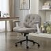 Cross Legged Chair With Flip-up Armrests, Cross Legged Office Chairs With Wheels, Comfy Swivel Chairs With Wide Seat For Women, Adjustable Makeup Vanity Chair For Apartment, Home, Office, Grey_maomaolike.com